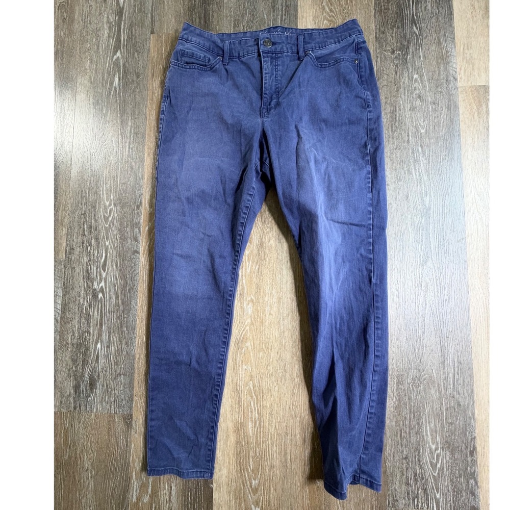 Gloria Vanderbilt Jessa Pants Womens 14 Blue Slimming Effect Skinny Jeans